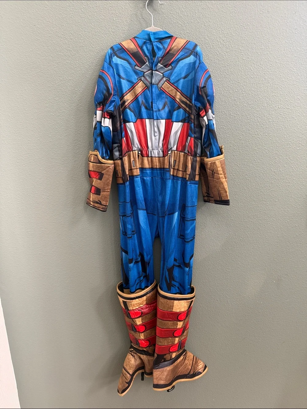 Kids Marvel Captain America Avengers Sz 5/6Y Blue Captain Star Superhero Costume - Picture 5 of 8